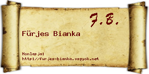 Fürjes Bianka névjegykártya