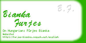 bianka furjes business card